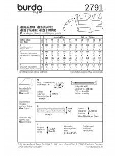 Patron Burda Carnaval 2791 -  Déguisement Chauve - souris, Vampire enfant 2