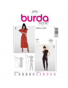 Patron Burda Carnaval 2773 - Déguisement Suzie Wong Femme