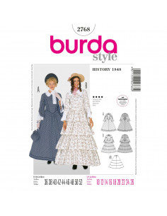 Patron Burda Carnaval 2768 - Déguisement Historique Robes 'Louis - Philippe' 1848 Femme