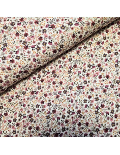 Jersey de coton fine côtes, fleurs