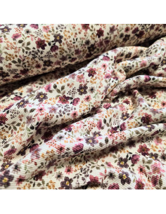 Jersey de coton fine côtes, fleurs 2