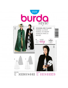 Patron Burda Carnaval 2521 - Déguisement Cape Vénitienne Femme