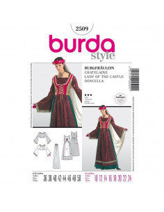 Patron Burda Carnaval 2509 - Déguisement Historique Châtelaine Femme