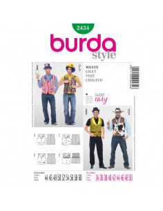 Patron Burda Carnaval 2434 - Déguisement Gilets Homme