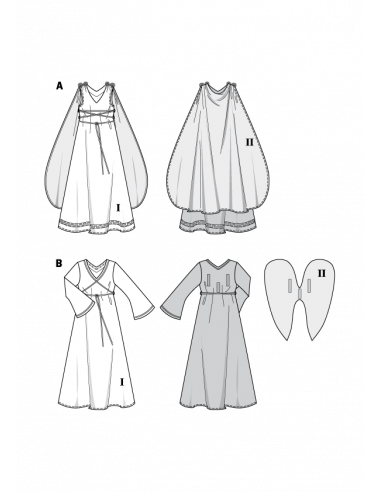 Patron Burda Carnaval 2437 - Déguisement Dame romaine et  Ange enfant