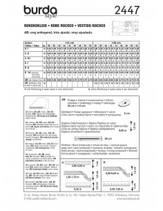 Patron Burda Carnaval 2447 - Déguisement Historique Robe Rococo Femme 2