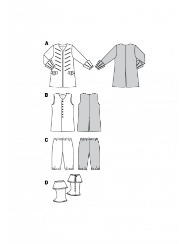 Patron Burda Carnaval 2452 - Déguisement Historique Pirate enfant