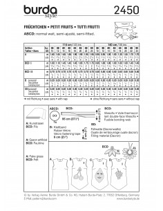 Patron Burda Carnaval 2450 - Déguisement Tutti Frutti Femme 2