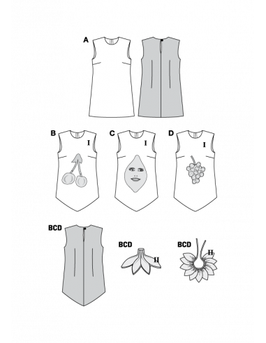 Patron Burda Carnaval 2450 - Déguisement Tutti Frutti Femme