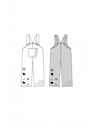 Patron Burda Carnaval 2453 - Déguisement Clown & Paysan Adulte Miste