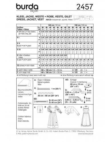 Patron Burda Carnaval 2457 - Déguisement Bécassine & Paysanne Femme