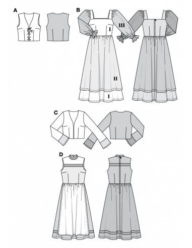 Patron Burda Carnaval 2457 - Déguisement Bécassine & Paysanne Femme