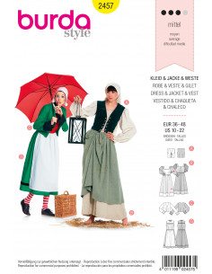 Patron Burda Carnaval 2457 - Déguisement Bécassine & Paysanne Femme