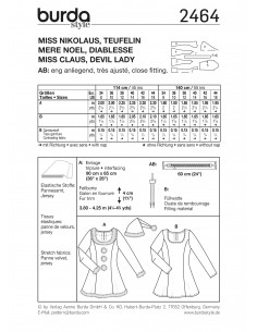 Patron Burda Carnaval 2464 - Déguisement Mère Noël, Diablesse, Infirmière Femme 2