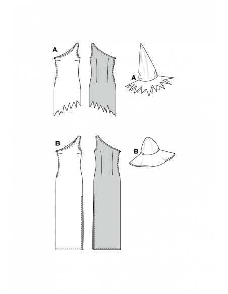 Patron Burda Carnaval 2469 - Déguisement Sorcière, préhistoire & Champignon Femme