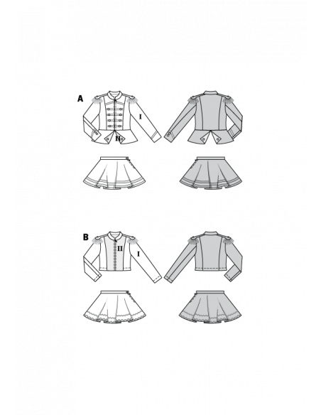 Patron Burda Carnaval 2472 - Déguisement Majorette enfant