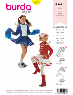 Patron Burda Carnaval 2472 - Déguisement Majorette enfant