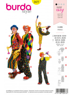 Patron Burda Carnaval 2477 - Déguisement Clown Adulte Mixte