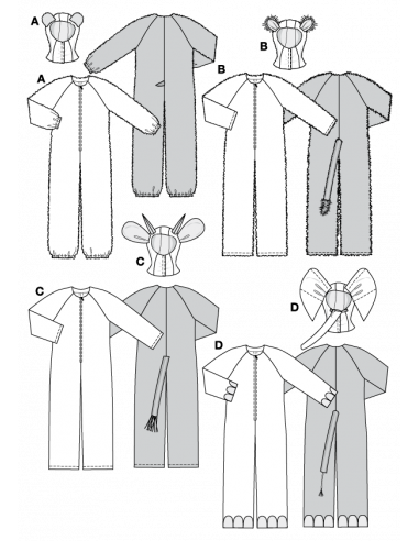 Patron Burda Carnaval 2478 - Déguisement Combinaison animale Adulte