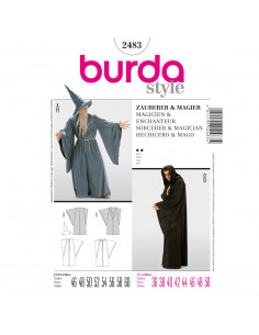 Patron Burda Carnaval 2483 - Déguisement Magicien et  Enchanteur Homme