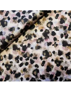 Tissu, Satin de Coton, Motif Peinture Multicolore, Laize 148 cm, 100% Coton 170g/m²
