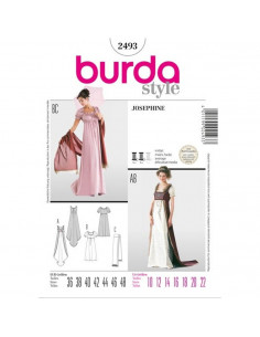 Patron Burda Carnaval 2493 - Déguisement Historique Joséphine Femme