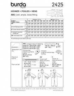 Patron Burda Carnaval 2425 - Déguisement Poule, poussin, coq enfant 2