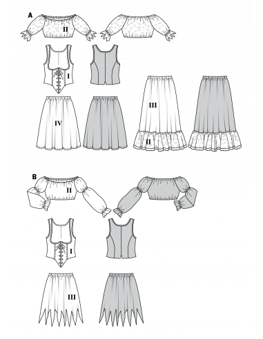 Patron Burda Carnaval 2422 - Déguisement Pirate Femme