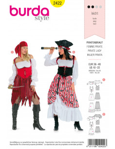 Patron Burda Carnaval 2422 - Déguisement Pirate Femme