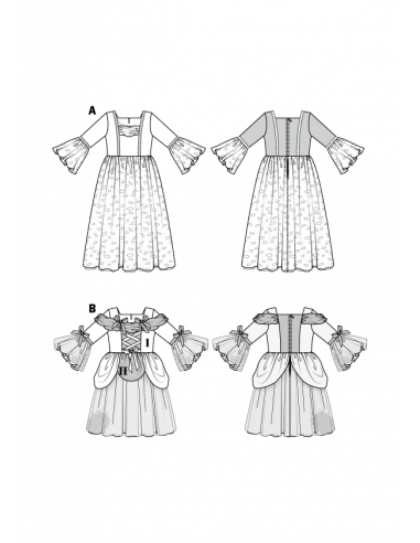 Patron Burda Carnaval 2410 - Déguisement Princesse et Danseuse enfant