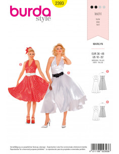 Patron Burda Carnaval 2393 - Déguisement Marilyn Femme