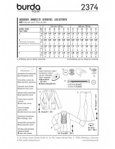 Patron Burda Carnaval 2374 - Déguisement Années 70 Homme 2