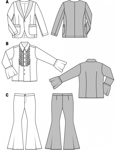 Patron Burda Carnaval 2374 - Déguisement Années 70 Homme