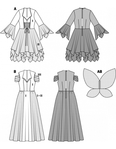 Patron Burda Carnaval 2372 - Déguisement Elfe et Fée Femme