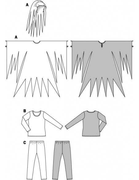 Patron Burda Carnaval 2370 -  Déguisement Fantôme enfant