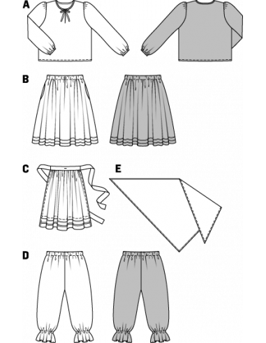 Patron Burda Carnaval 2367 - Déguisement Sorcière enfant