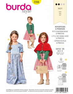Patron Burda Carnaval 2356 -  Déguisement Petit chaperon rouge et Princesse enfant