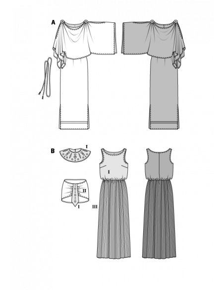 Patron Burda Carnaval 2353 - Déguisement Romaine et Egyptienne Femme