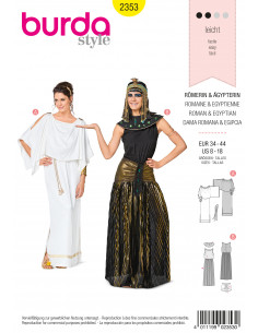 Patron Burda Carnaval 2353 - Déguisement Romaine et Egyptienne Femme