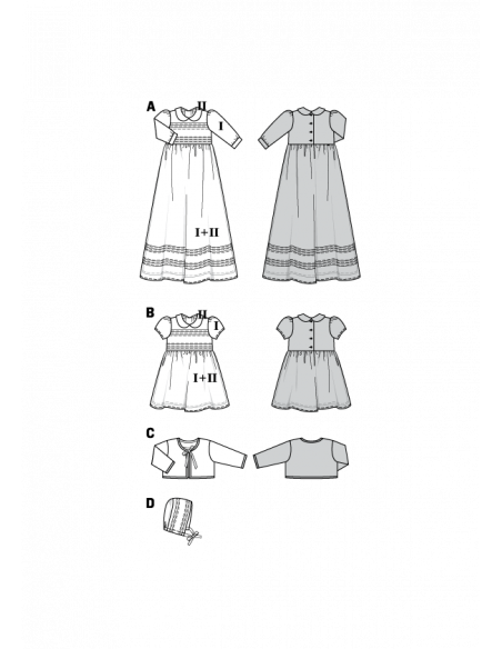 Patron Burda 9804 Kids Robe de baptême