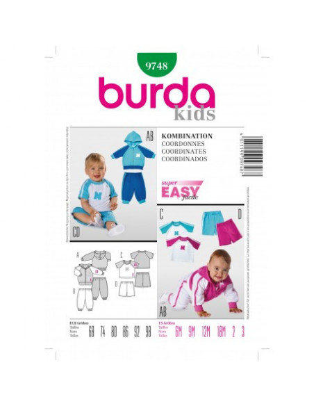 Patron Burda 9748 Kids Ensemble
