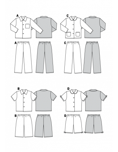 Patron Burda 9747 Kids Pyjama