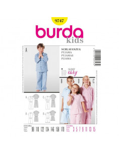 Patron Burda 9747 Kids Pyjama
