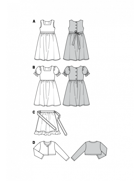 Patron Burda 9702 Kids Robe et veste