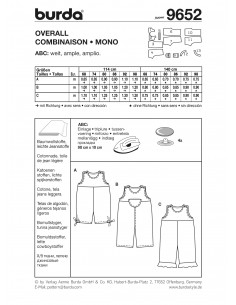 Patron Burda 9652 Kids Combinaison 2