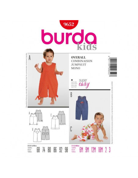 Patron Burda 9652 Kids Combinaison