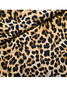 Tissu, Viscose Imprimée Léopard, Marron, Laize 140 cm, 100% Viscose 112g/m²