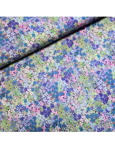 Tissu, Viscose Imprimée Motif Fleuri, Laize 140 cm, 100% Viscose 113g/m²