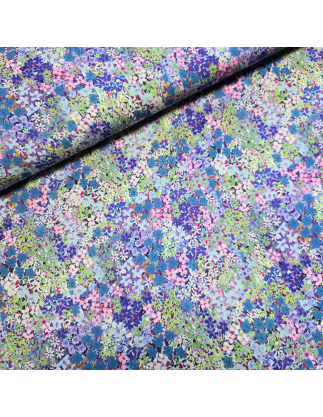 Tissu, Viscose Imprimée Motif Fleuri, Laize 140 cm, 100% Viscose 113g/m²