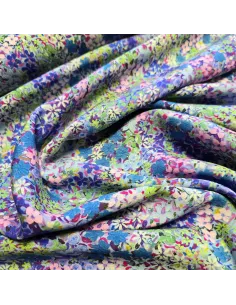 Tissu, Viscose Imprimée Motif Fleuri, Laize 140 cm, 100% Viscose 113g/m² 2
